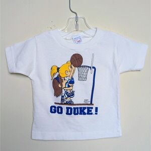 Vintage Duke Blue Devils Go Duke Lil Fan NCAA Basketball Infant Y2K 3-6 Months